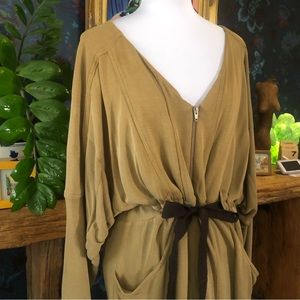 nwt AMAZING draped JERSEY JUMPSUIT from FREE PEOPLE movement MEDIUM